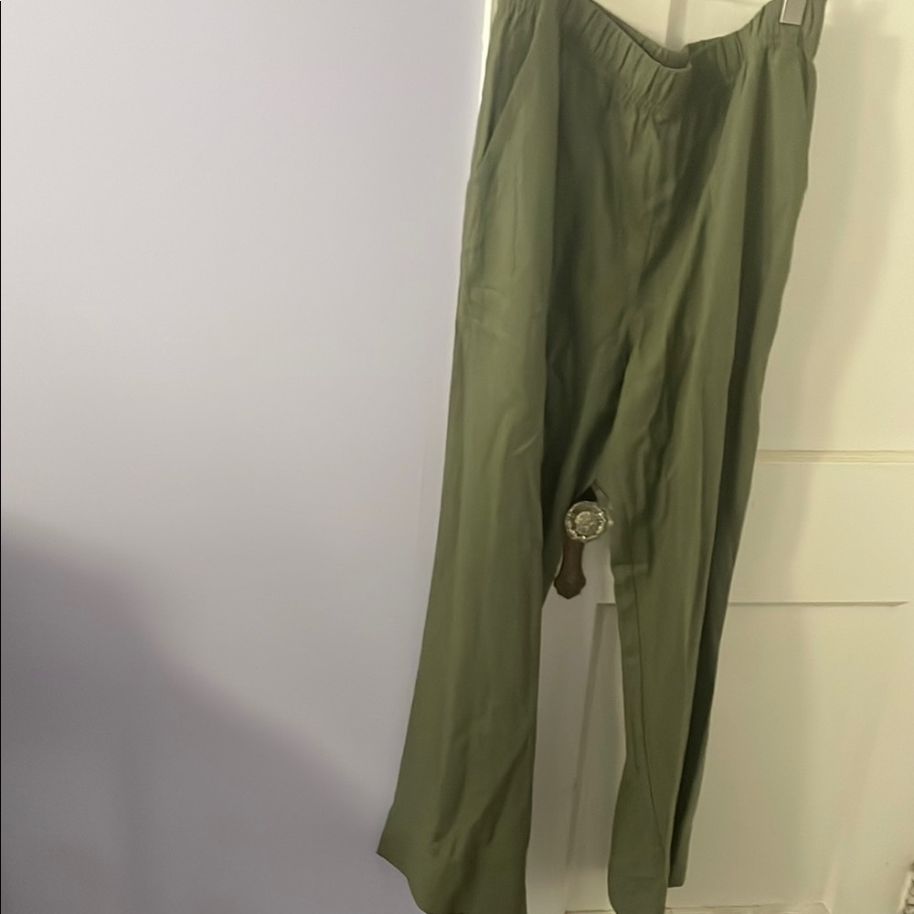 Ann Taylor Olive Green Linen Pants